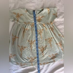 Kate Quinn Sage Green Organic Cotton Baby Dress with Carrots Print